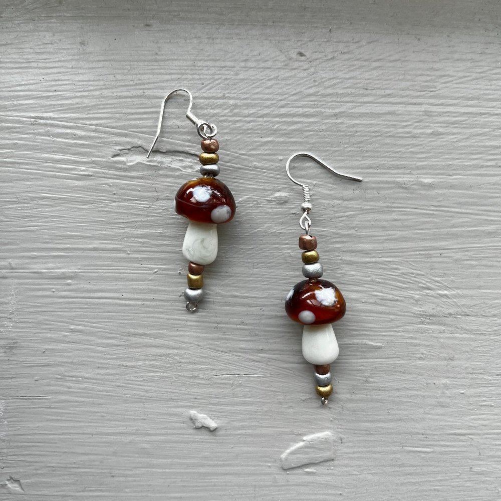 Handmade Mushroom Earrings